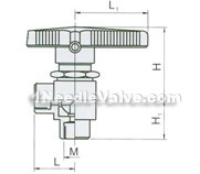 Q13SAF-64 internal thread angle type meter ball valve constructral diagram