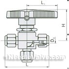 Q94SAF-64 sleeve type three-way meter ball valve constructral diagram