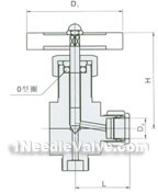 QJ-6 angle type external pneumatic pipeline globe valve constructral diagram