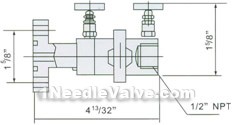 EN5-11 SS-M5F8-fl flange five-valve manifold constructral diagram(pic1)