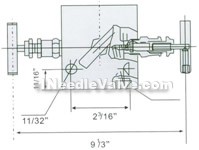 EN5-4 SS-M2F8 internal thread three-valve manifold constructral diagram(pic1)