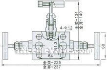 EN5-9 1151 three-valve manifold constructral diagram(pic1)