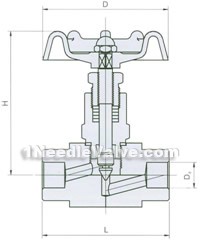 FJ61W socket weld high temperature and pressure needle valve constructral diagram