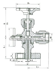 J49H type flange pressure gage needle valve constructral diagram