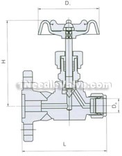 JJ•BY1 single flange pressure-taking needle valve constructral diagram