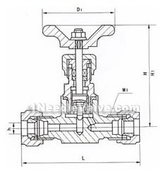 JJY1 ferrule needle valve constructral diagram