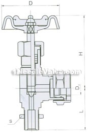 JX29W/H thread level gauge valve constructral diagram