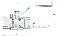 Q11SA internal thread pipeline measurement ball valve constructral diagram