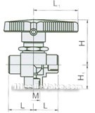 Q14SA-64 internal thread three-way meter ball valve constructral diagram(pic1)