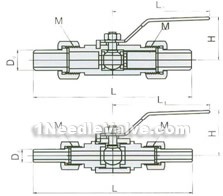 Q21SA external thread pipeline measurement ball valve (with welding pipe) constructral diagram