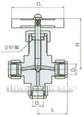 QJ-1C three-way pneumatic pipeline globe valve constructral diagram